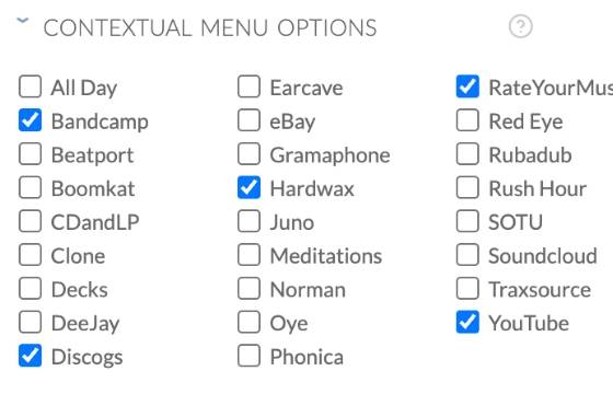Contextual Menu Options feature screenshot